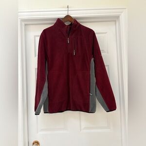 Top Flite Men's Burgundy and Gray Fleece Sweater